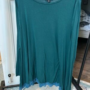 Lane Bryant Teal Lace Hem Women's Top